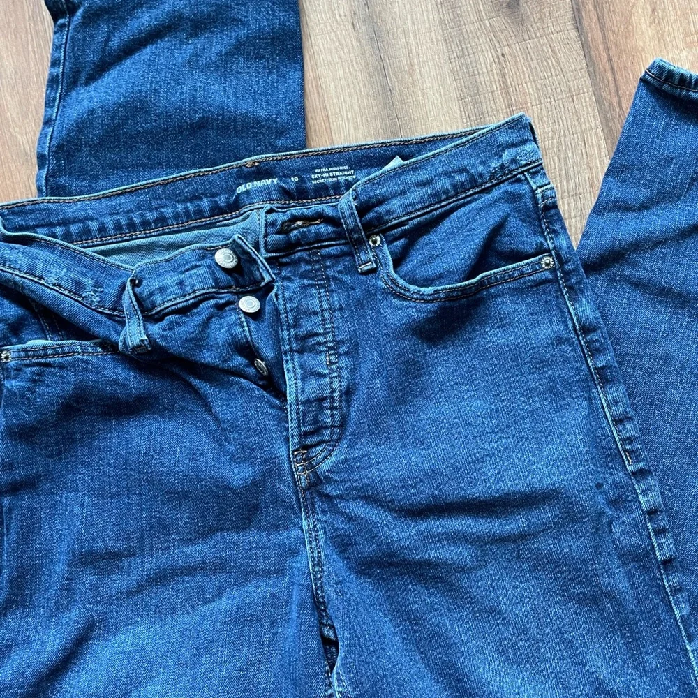 Old Navy Straight Dark Blue Jean - Picture 1 of 3